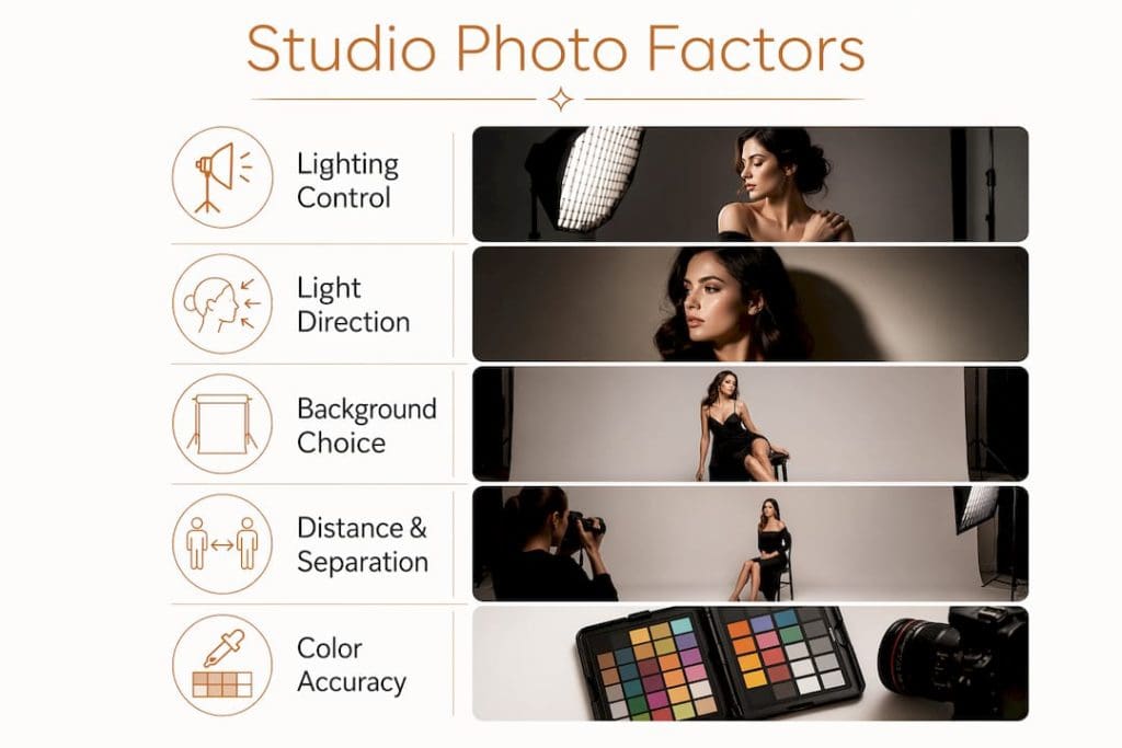 Infographic with studio environment factors